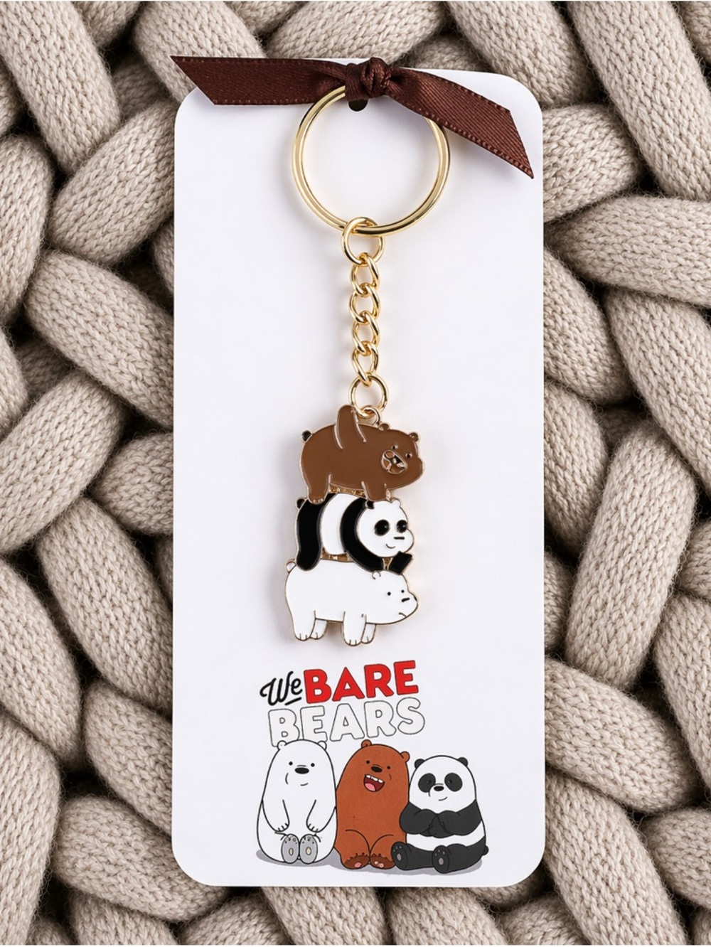 New Handmade Keychain Inspired by “We Bare Bears” (3.75 long x 0.8” wide)